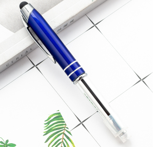 Multifunctional Metal Touch Screen Capacitive Stylus LED Light Office Ballpoint Pen - Image 8
