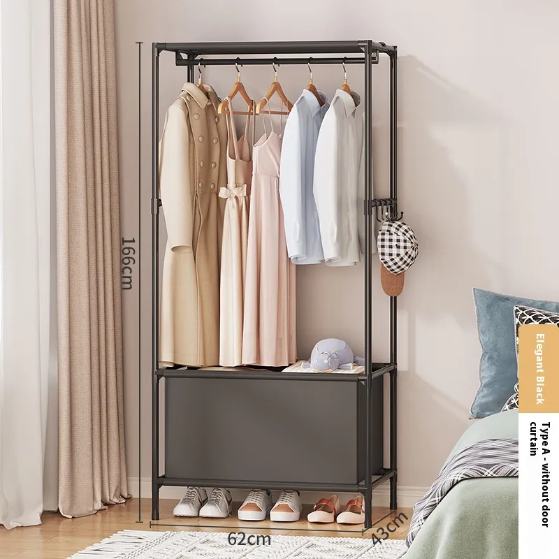Wardrobe Home Bedroom Simple Assembly Wardrobe - Type A Black Without Door