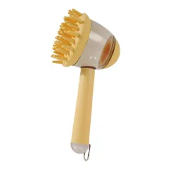 3 In 1 Pets Bath Brush For Dogs And Cats Shower Massage Brush, Depilation Comb And Foaming Tool, Anti-frizz Beauty Brush Pet Products - Yellow - View 1