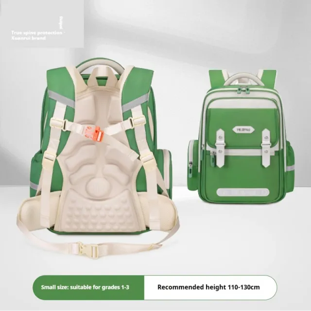Large Capacity Burden reducing Waterproof Children's Spine Protection Schoolbag Green - Shop at LoveMi