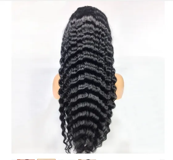 Human Hair 28 30 Deep Wave Lace Frontal Wigs 13 4 Front Wigs 24Black - Shop at LoveMi