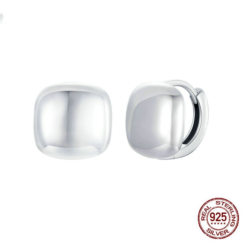 Simple White Gold Plated Square Ear Clip