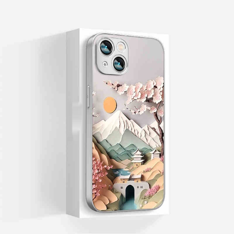 Magnetic Phone Case Lichun Mountain Map Silicone Drop-resistant