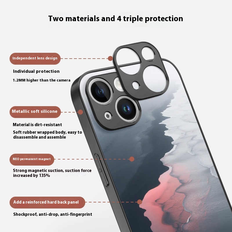 Magnetic Suction Simple Heat Dissipation All-inclusive Phone Case