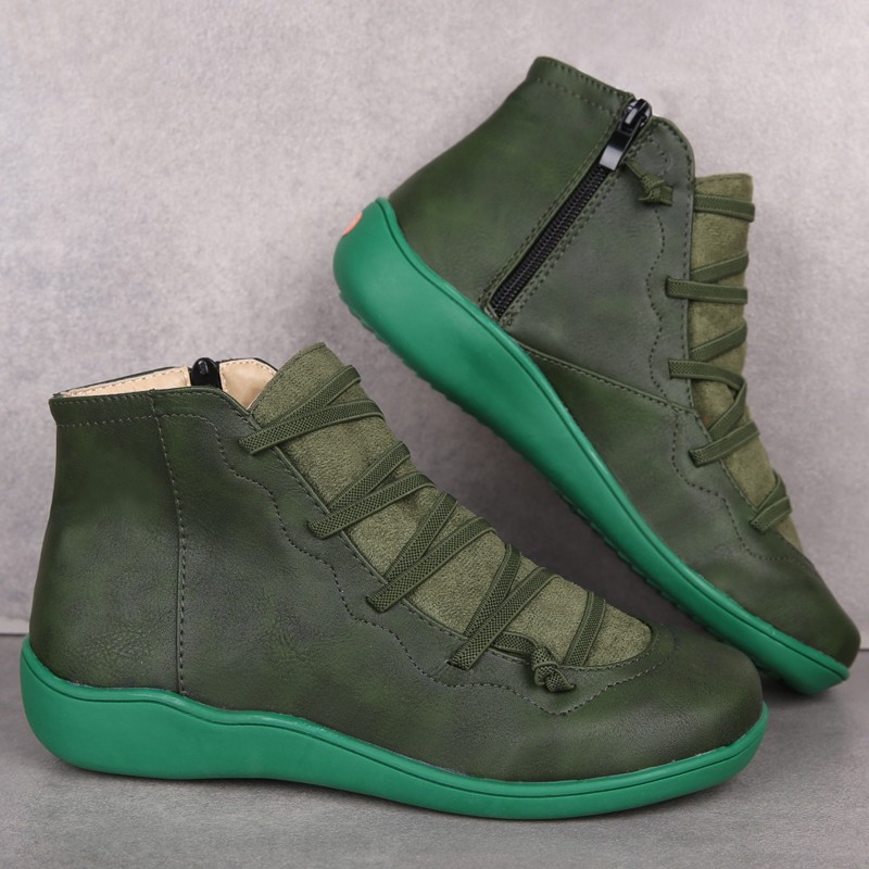 Lun Wind Snow Shoes Martin Boots Ladies Green - Shop at LoveMi