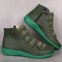 Lun Wind Snow Shoes Martin Boots Ladies - Green - View 1