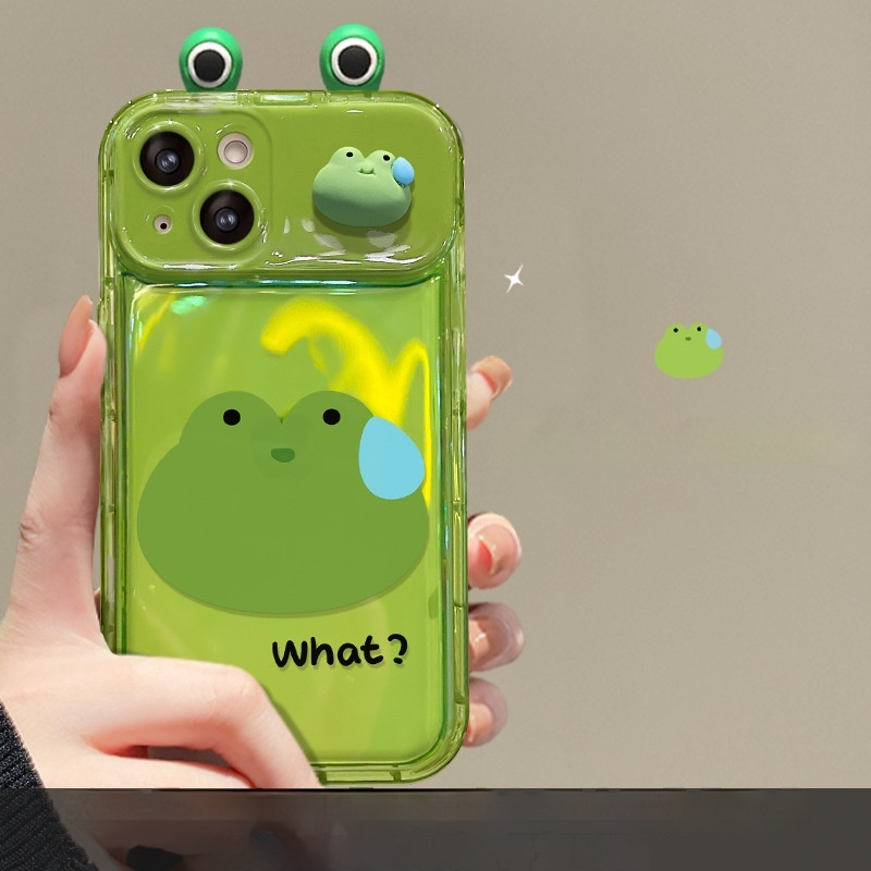 Frog Doll Flip Mirror Silicone Phone Case