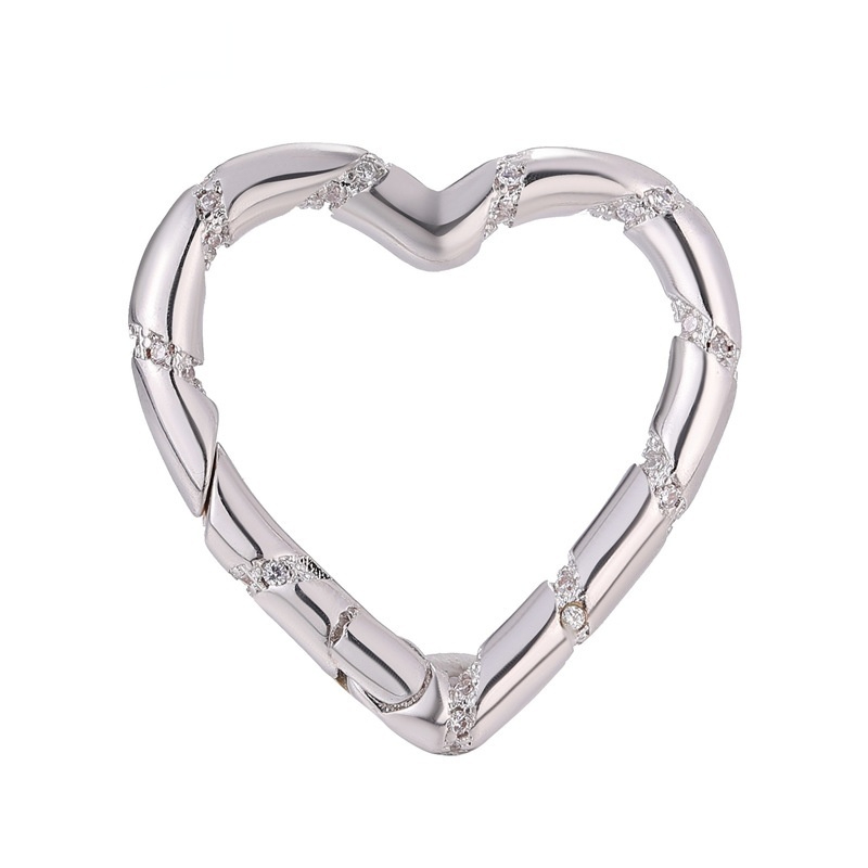 Copper Micro Inlaid Zircon Mountain Climbing Heart Button - Image 9