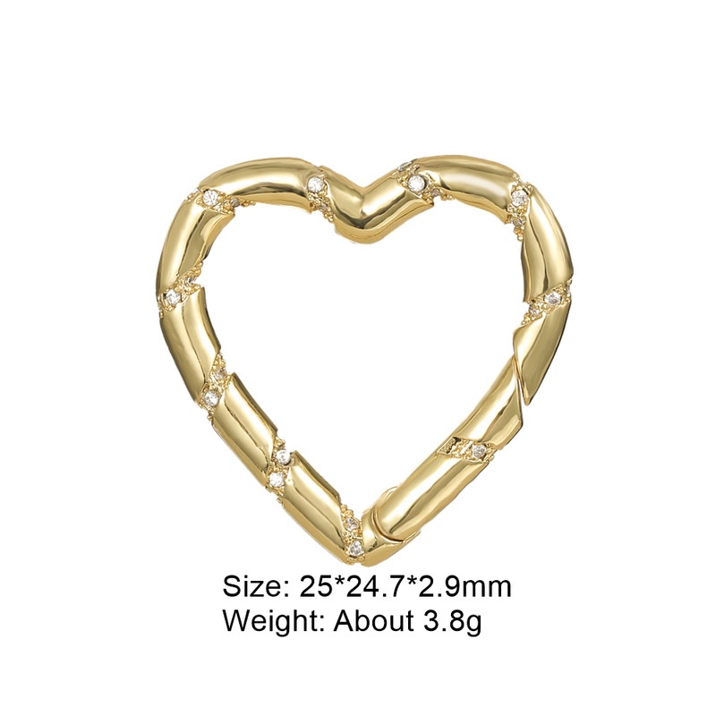 Copper Micro Inlaid Zircon Mountain Climbing Heart Button - Image 2