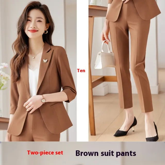 Jacket Women's Fashionable Western Style Suit Brown Suit - Shop at LoveMi