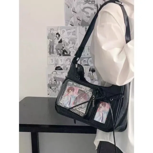 Original Homemade Niche Design Snacks One shoulder Crossboby Bag Black - Shop at LoveMi