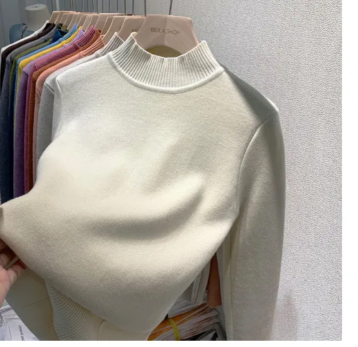 Autumn And Winter New One Mink Fur Inner Wear Blouse Apricot - Shop at LoveMi