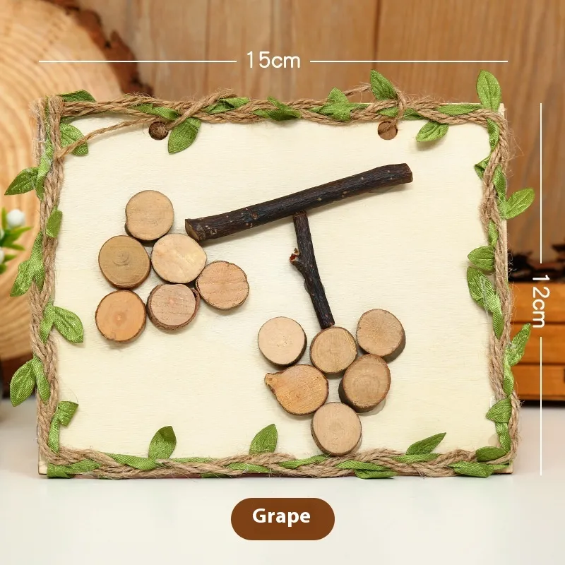 Arbor Day DIY Natural Branches Handmade Wooden Art Wood Painting - Grape
