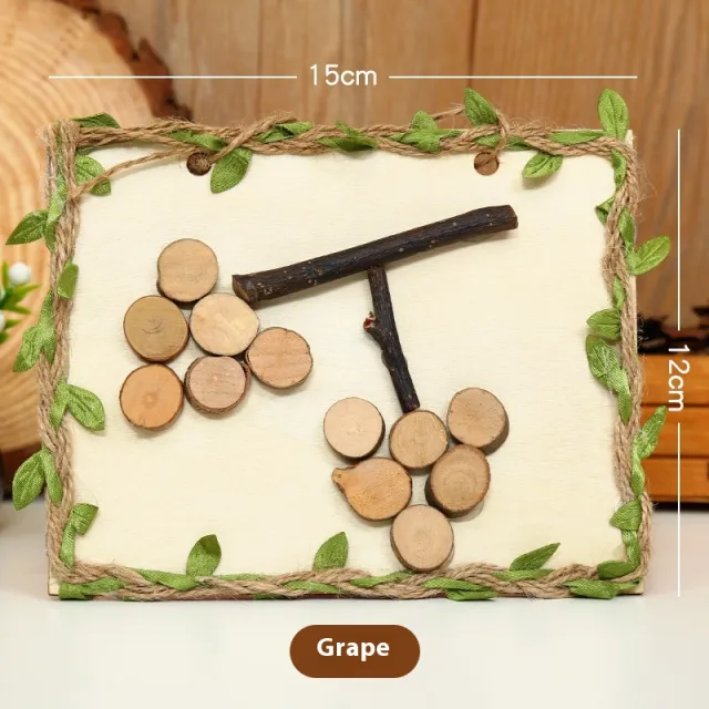 Arbor Day DIY Natural Branches Handmade Wooden Art Wood Painting Grape - Shop at LoveMi