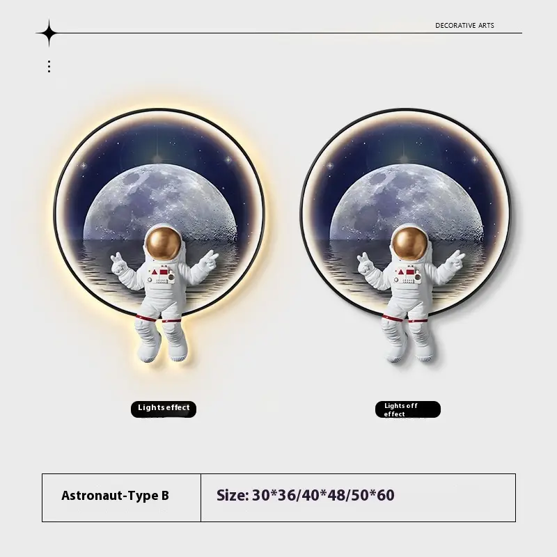 Background Children's Room Space Wall Painting Bedside Lamp