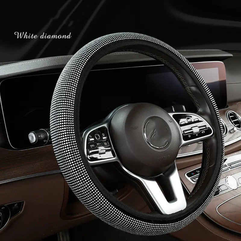 Full Diamond Elastic Car Steering Wheel Cover Without Inner Ring