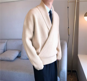 Solid Color Draping Loose Cool Wind Casual Sweater Coat