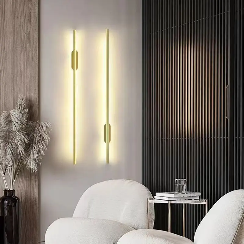 Modern Minimalist Strip Wall Lamp Bedroom Background