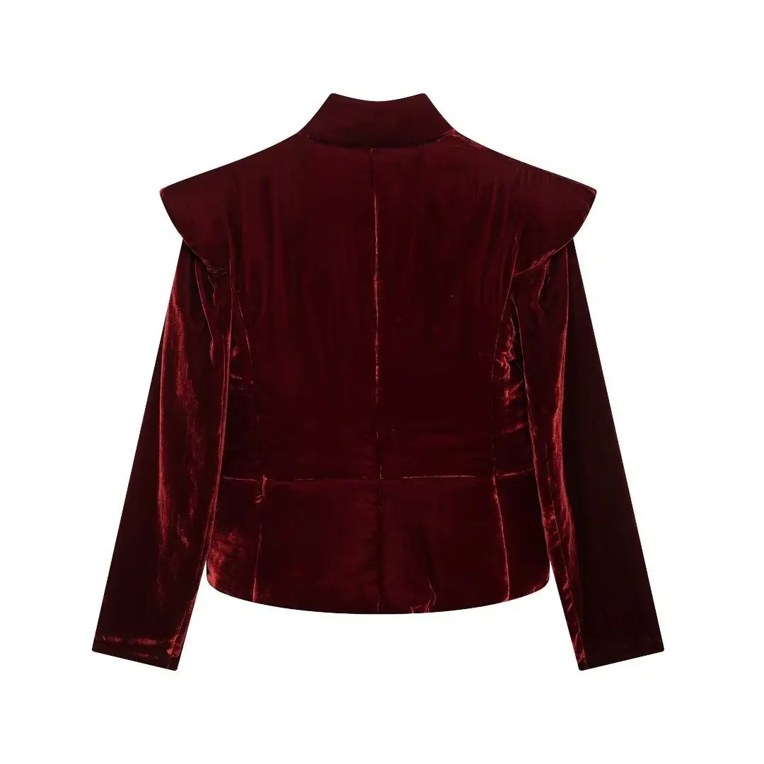 Polyester Women's Autumn All-match Velvet Cotton Coat Jacket