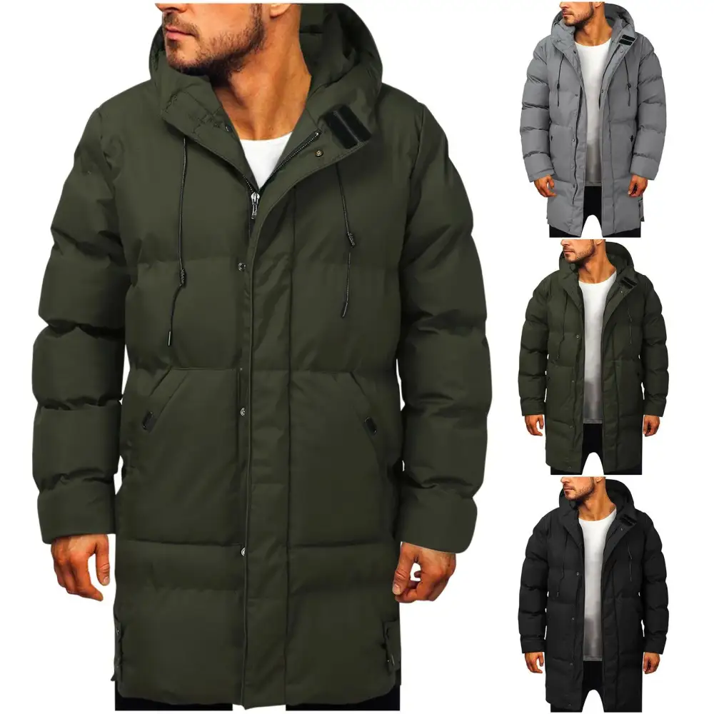 Casual Warm Hooded Long Snow Wear Jacket Coat Men