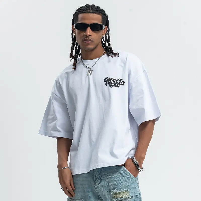 Loose Shoulder Casual Pistol Boy Cotton T-shirt