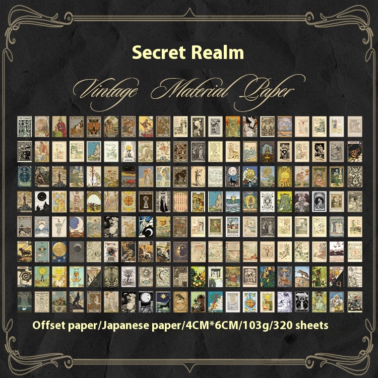 Retro Note Large Capacity Boxed Material Stickers