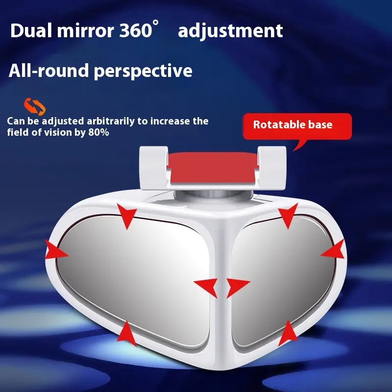Car Front And Back Wheels Blind Area Rearview Mirror 360 Degree Reflector