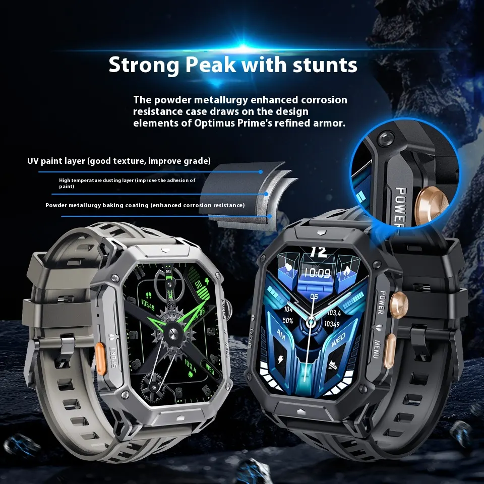 Smart Watch Bluetooth Calling Voice Assistant Gas Compass Sports