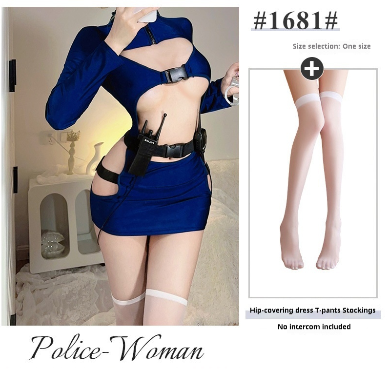 Sexy Women's Uniform Super Spicy Pure Want To Wrap Hip Tight Dress 10