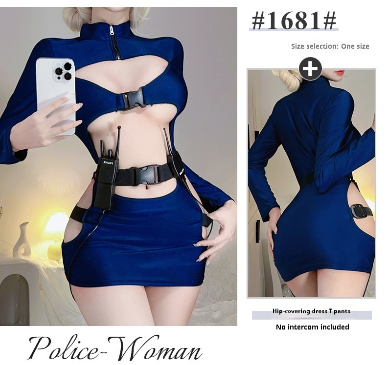 Sexy Women's Uniform Super Spicy Pure Want To Wrap Hip Tight Dress 6
