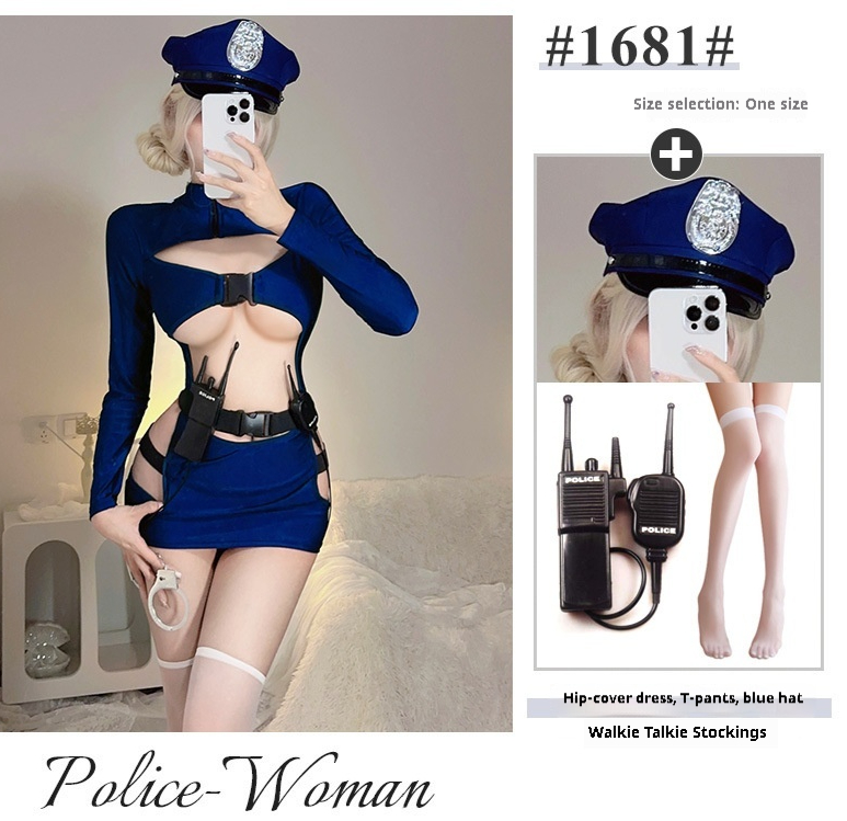 Sexy Women's Uniform Super Spicy Pure Want To Wrap Hip Tight Dress 14