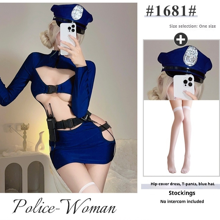 Sexy Women's Uniform Super Spicy Pure Want To Wrap Hip Tight Dress 11