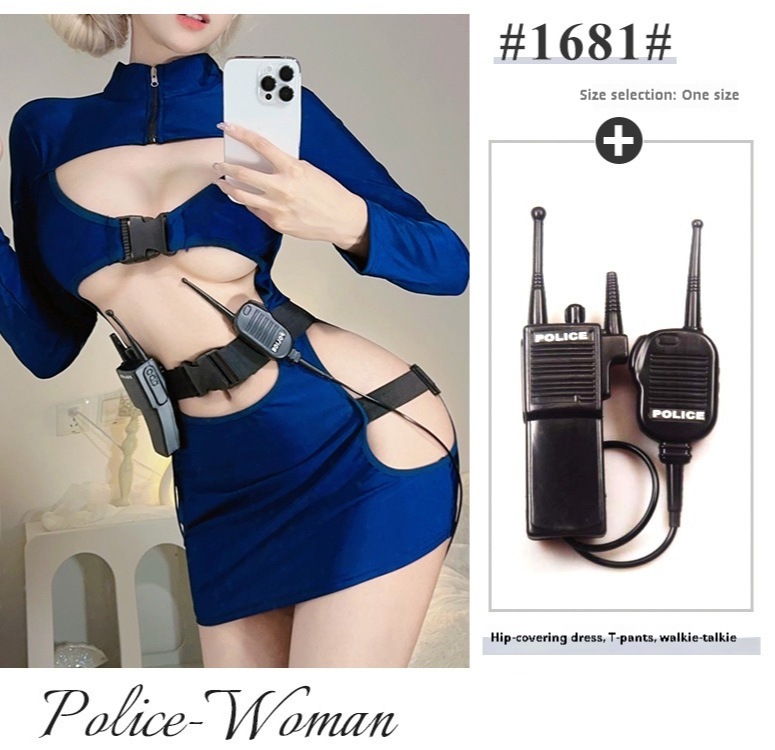 Sexy Women's Uniform Super Spicy Pure Want To Wrap Hip Tight Dress 9