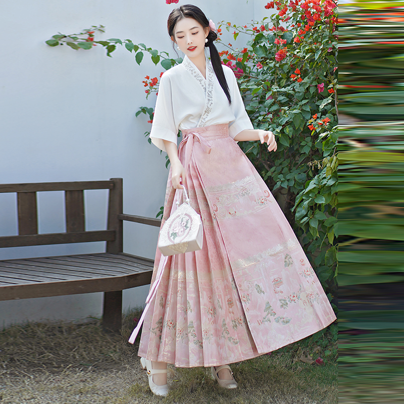 Women's Retro New Chinese Style Top Horse Face Skirt