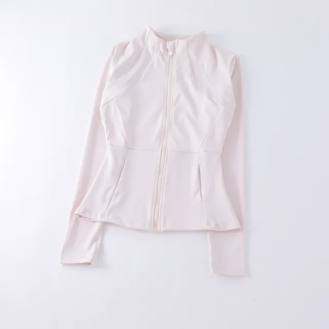 Yoga Clothes Women's Spring And Summer Stand Collar Zipper Jacket Tan - Shop at LoveMi