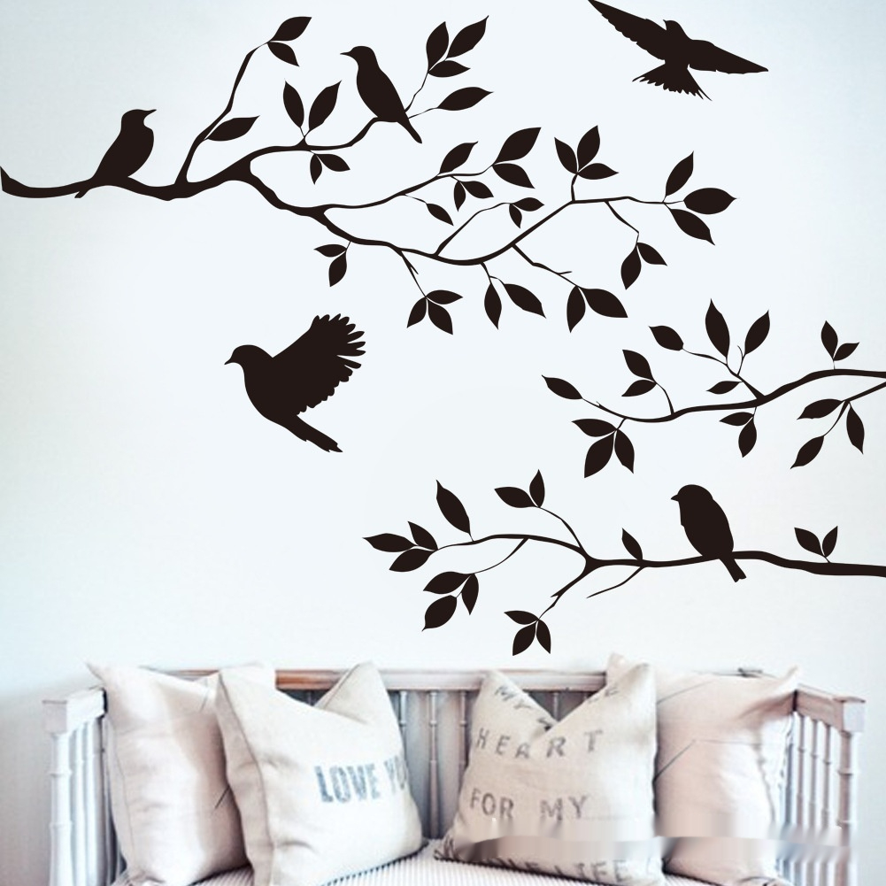 Tree Branch Bird Bedroom Living Room Wall Sticker