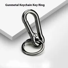 Alloy Metal Schoolbag Belt Car Key Ring - Gun Black - View 1