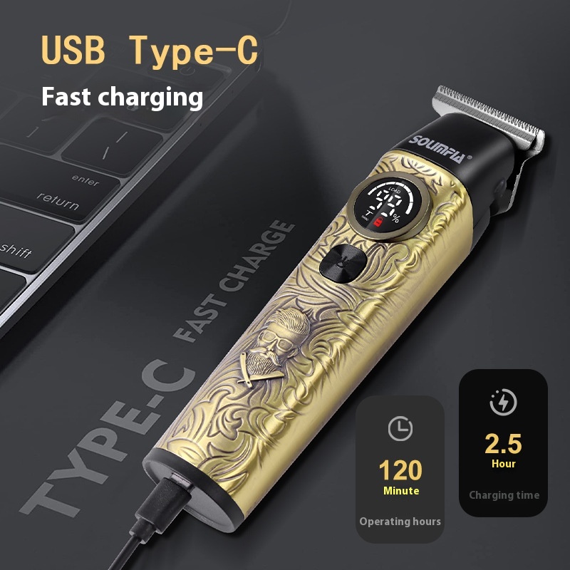 Digital Display Metal Hair Clipper For Hair Salon Carving Scissors