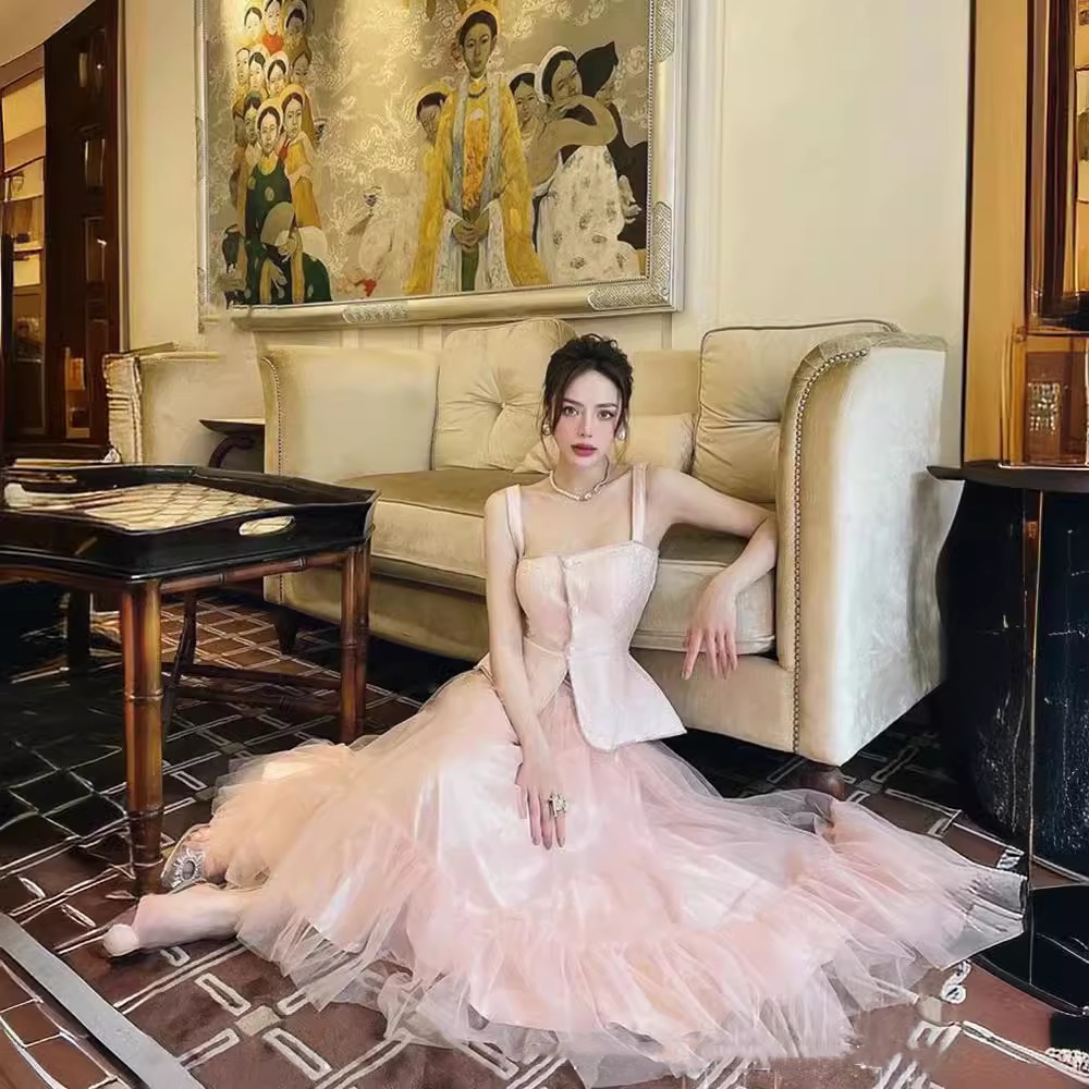 Summer Trendy Mesh Color Sling Top Suit