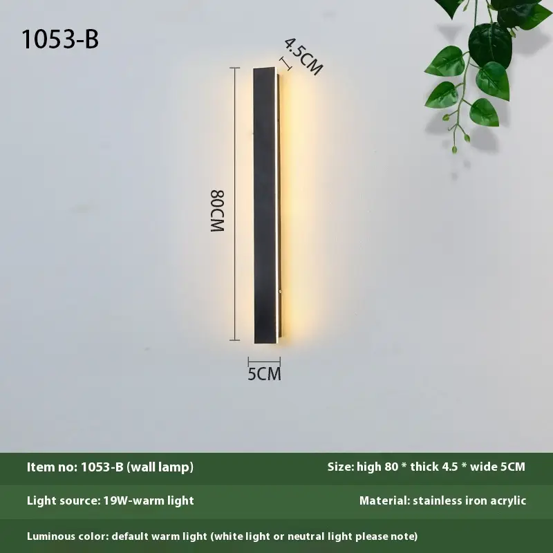 Minimalist Strip Outdoor Waterproof Decorative LED Wall Lamp