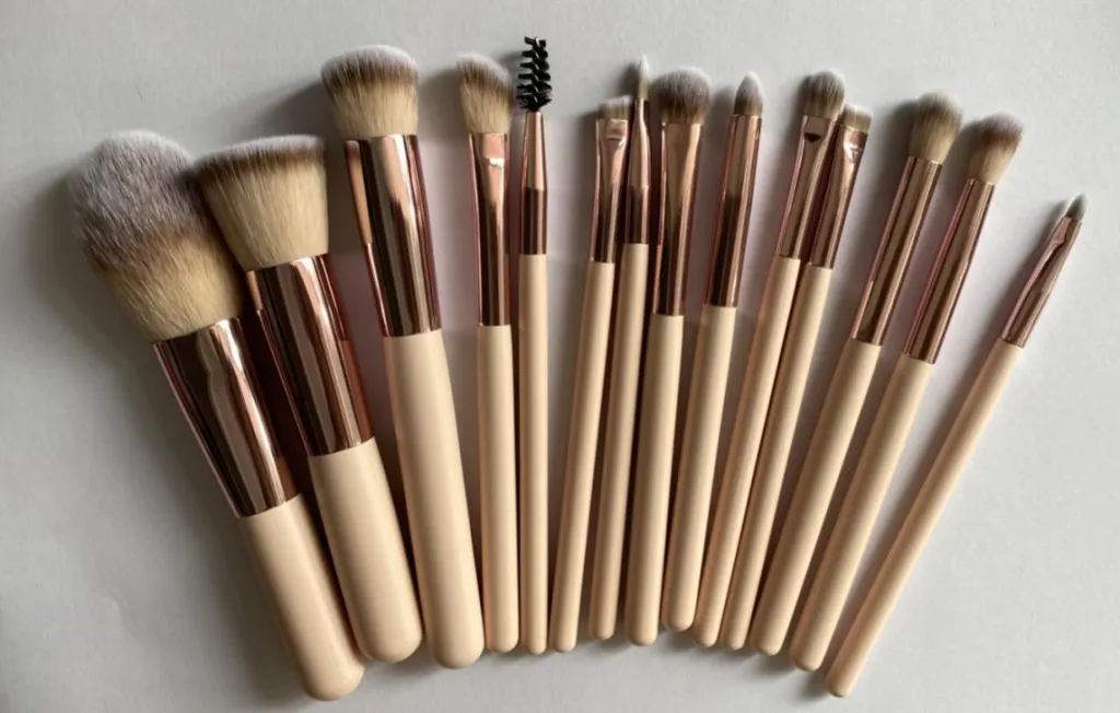 Makeup Brushes Suit Rechargeable Luminous Mirror - Pink