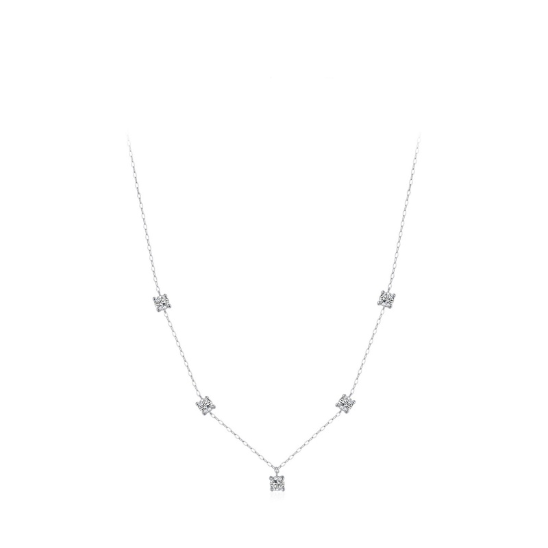 S925 Sterling Silver Temperamental Shining Diamond Inlaid Clavicle Chain Women