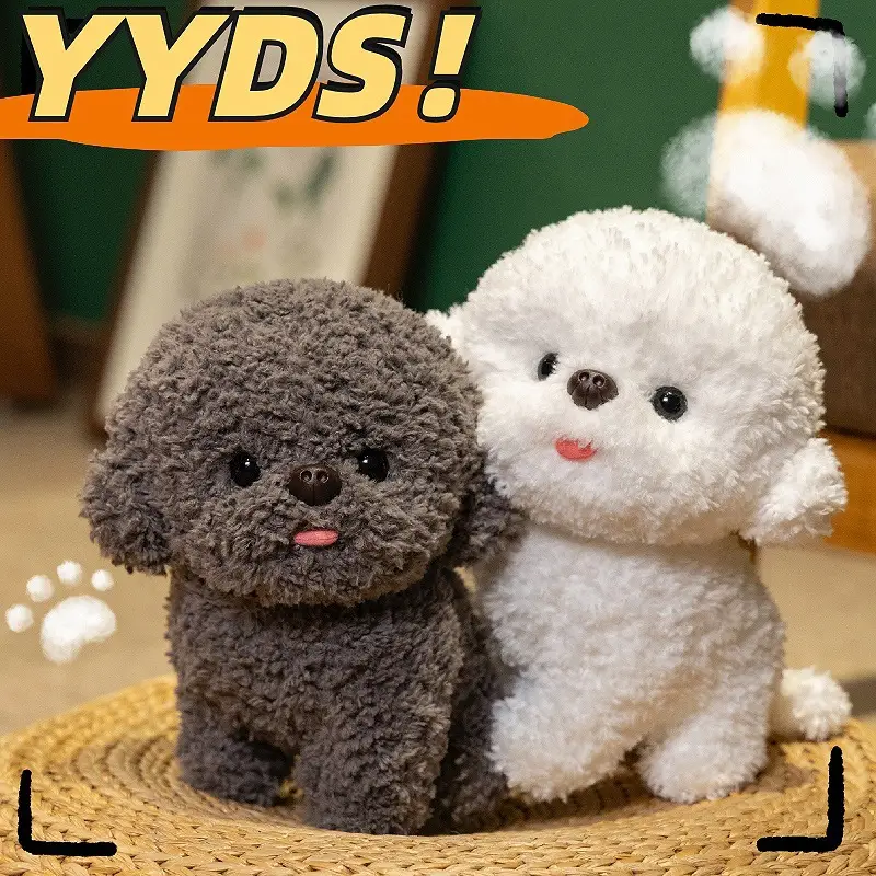 Simulation Tongue-sticking Cute Bichon Frise Plush Toy
