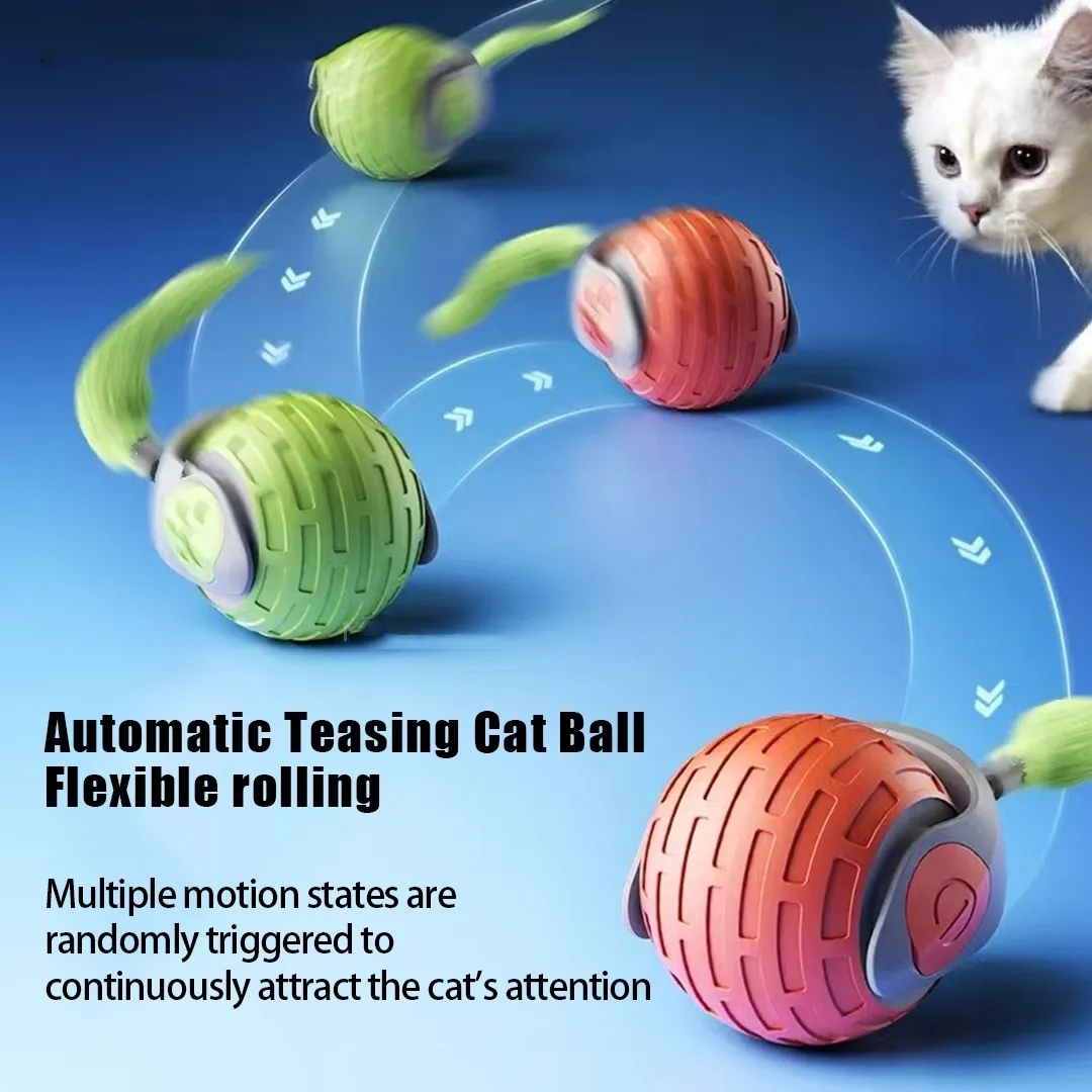 New Interactive Cat Toys Ball Auto Electric Rolling Ball Toys For Cat Kitty Pets Smart Automatic Teaser USB Rechargeable Cat Toy Pet Products – image 2