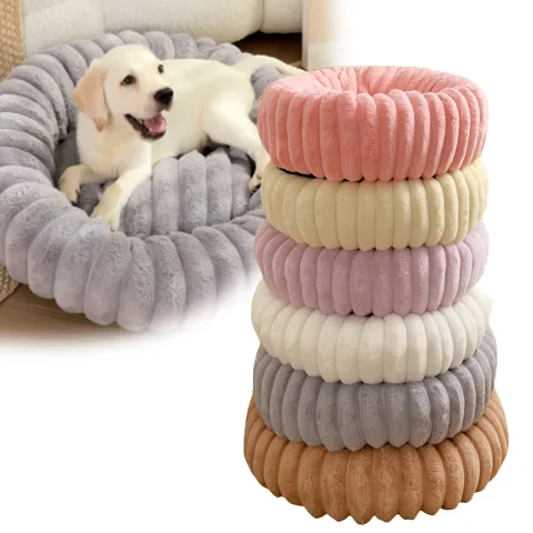 Pet Kennels Long Plush Round Cat Nest Winter Warm