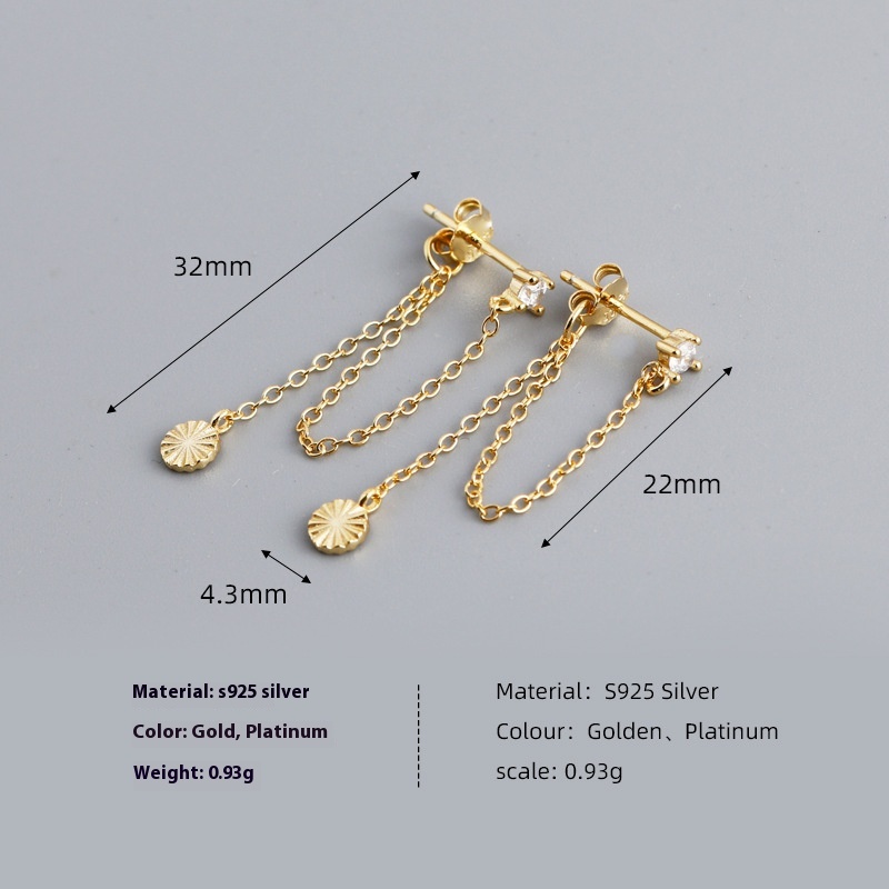 Personalized Fashion Tassel Chain S925 Sterling Silver Earrings