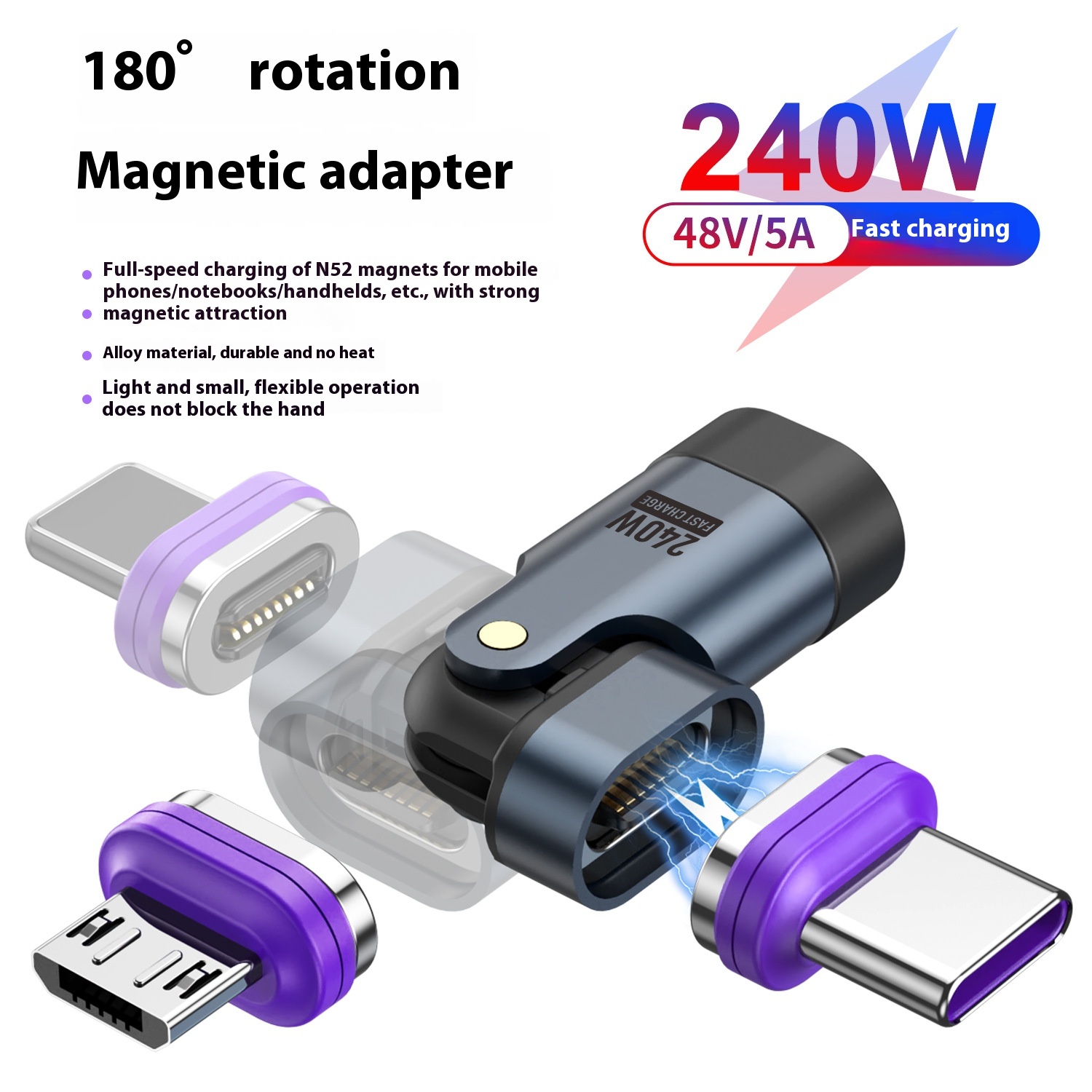 240W Magnetic TypeC Adapter PD30 Fast Charge Line