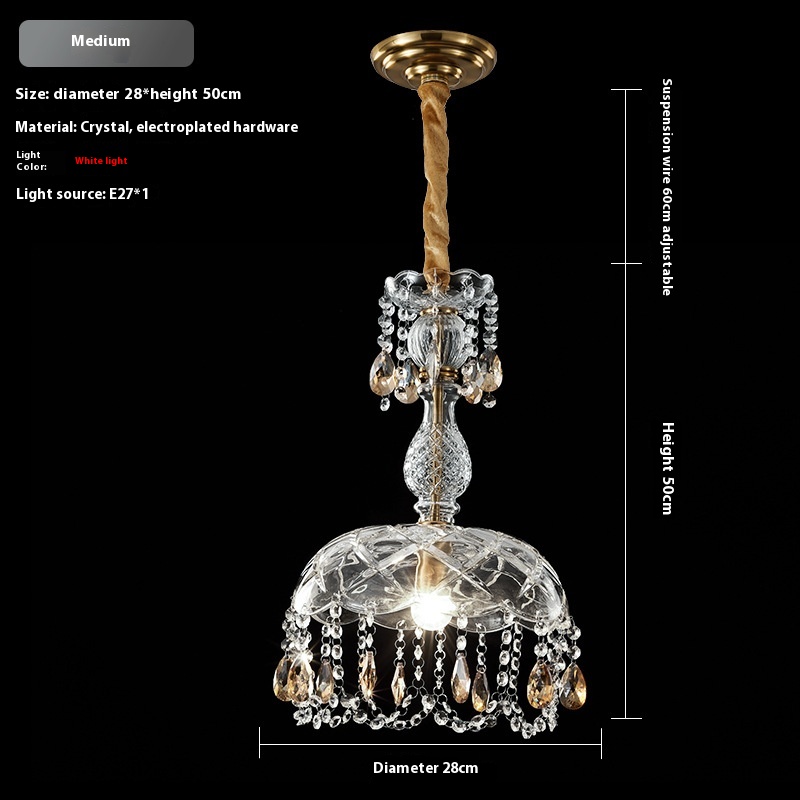 Bedroom Bedside Small Droplight Creative Crystal Hallway Corridor Lighting - Image 3
