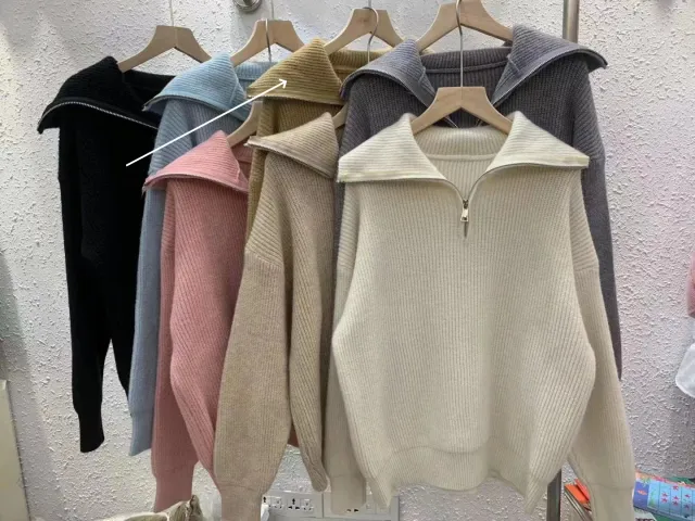 Women's Dacron Zipper Sweater Sweater Loose Outer Wear Bottoming Shirt Camel - Shop at LoveMi