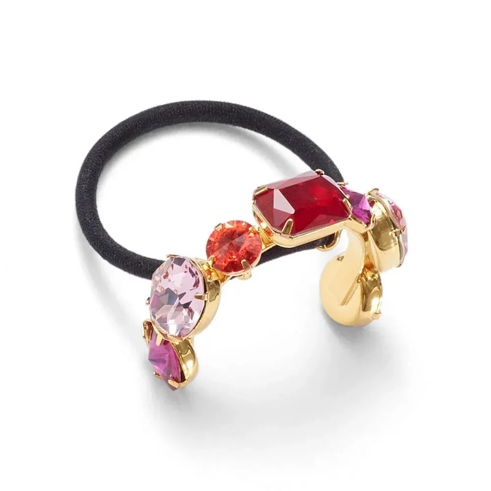 New Color Ponytail Hair Ring Hair Tie - Pink Gold Plated
